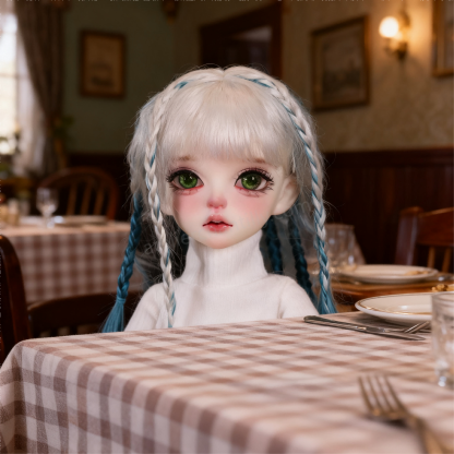 1/3 BJD Doll in Café with Green Sparkle Glass Eyes - atelierchantilly