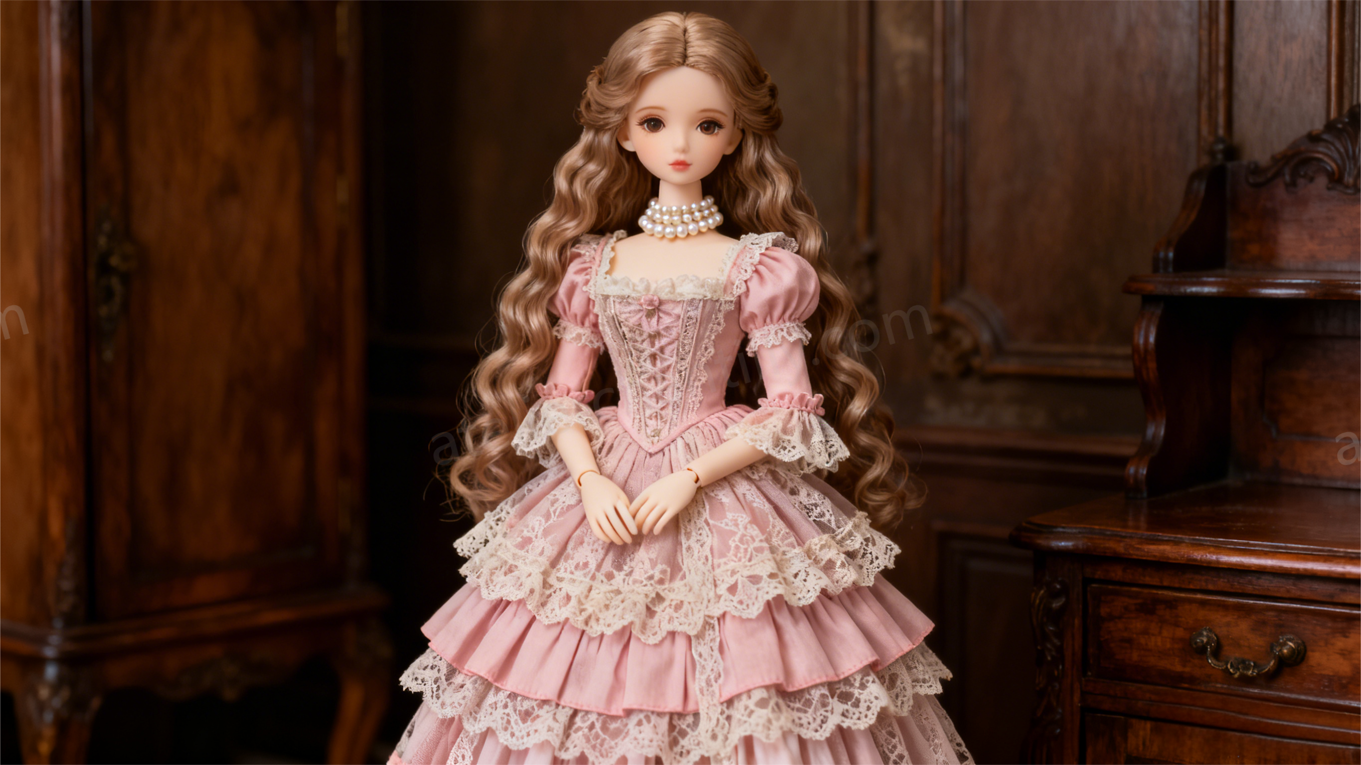 Victorian BJD Lace Dress - delicate layered skirt & soft cream vintage style | atelierchantilly.com