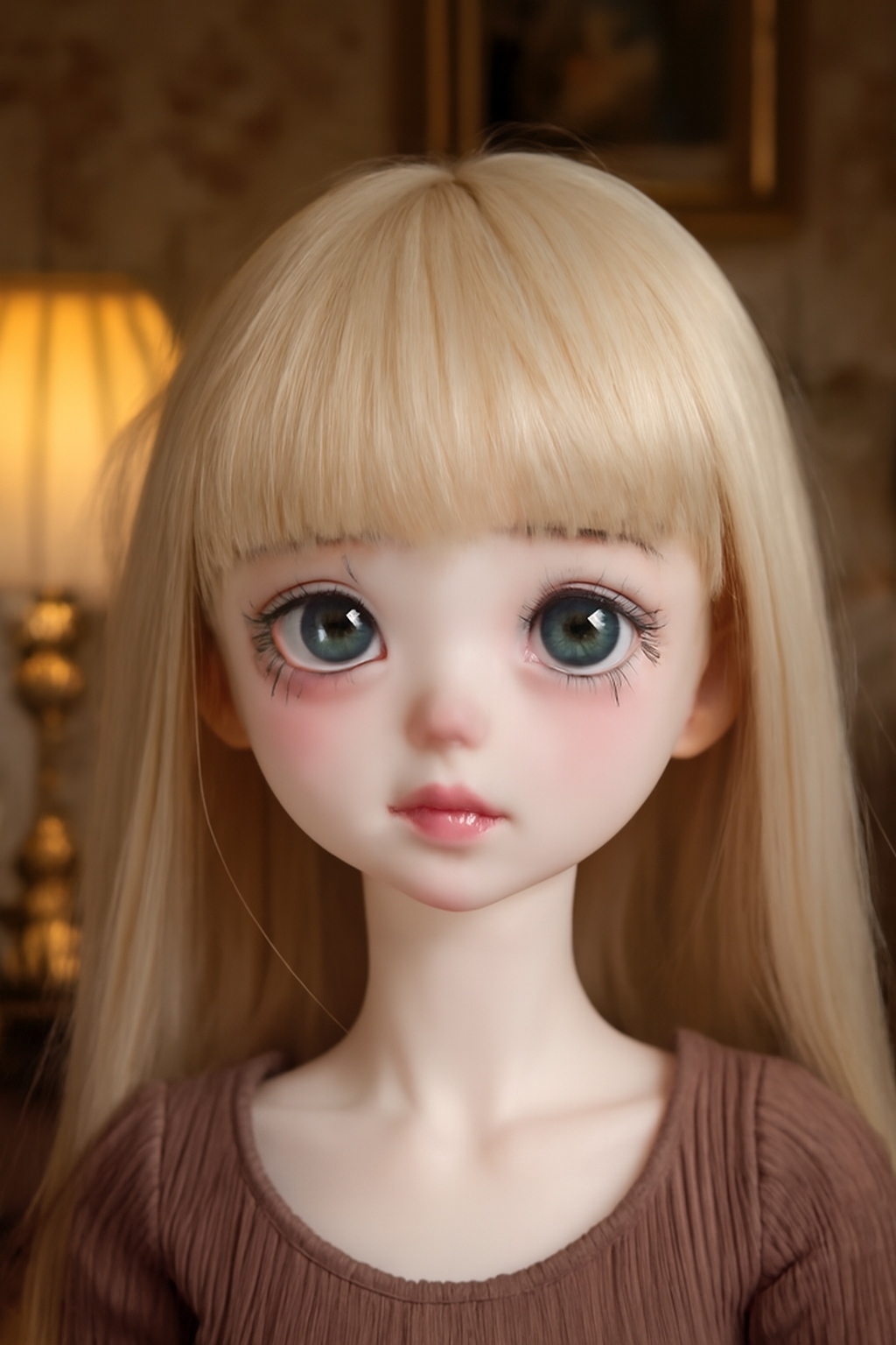 1/4 BJD Doll Wearing Green Sparkle Glass Eyes in Vintage Room - atelierchantilly