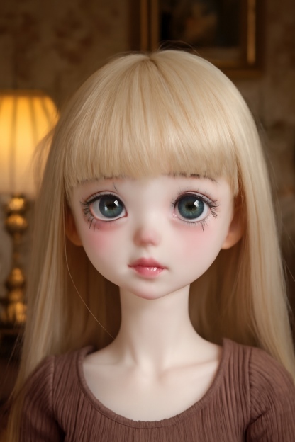 1/4 BJD Doll Wearing Green Sparkle Glass Eyes in Vintage Room - atelierchantilly