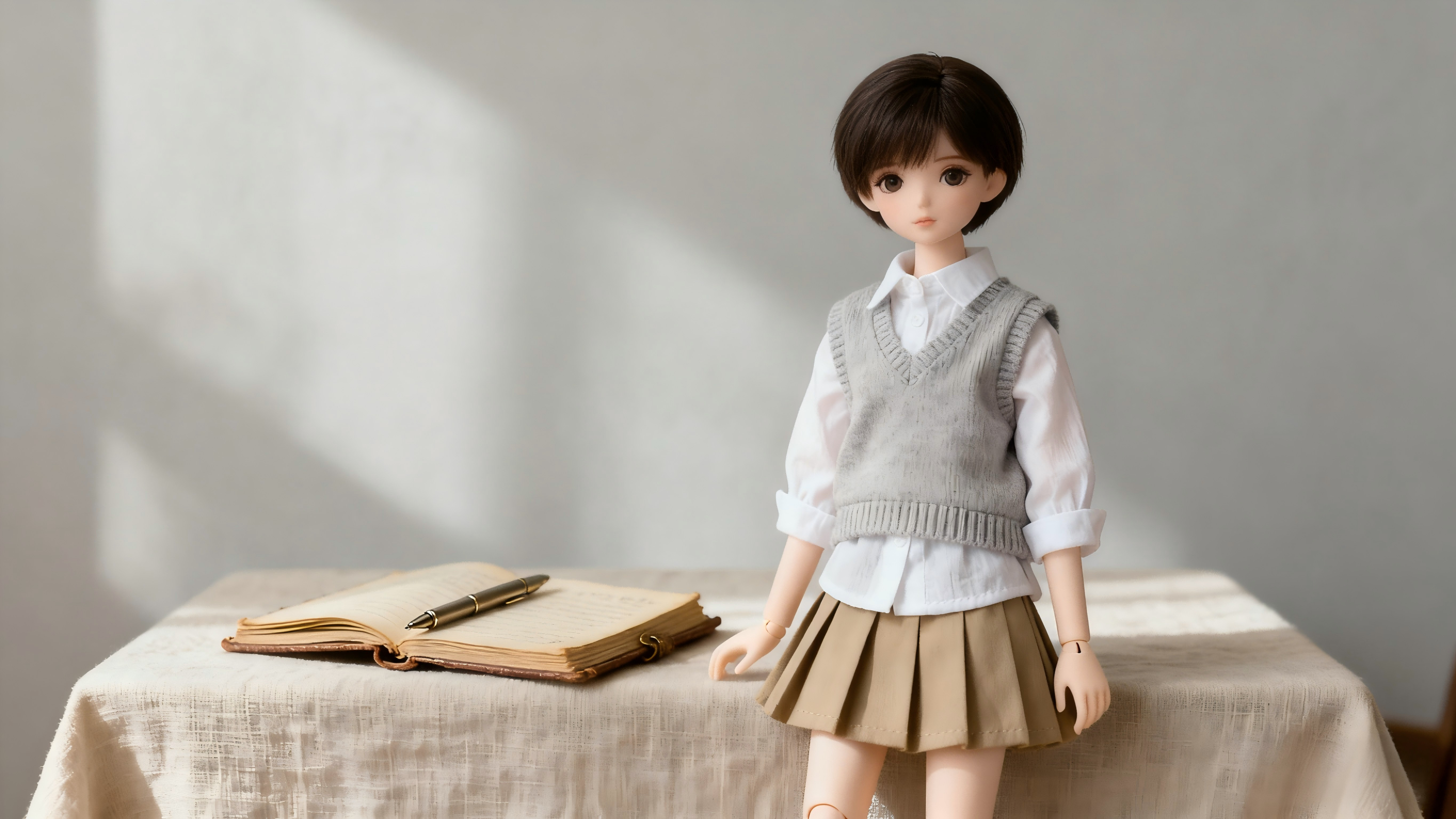 Layered BJD outfit with vest and jacket for easy styling