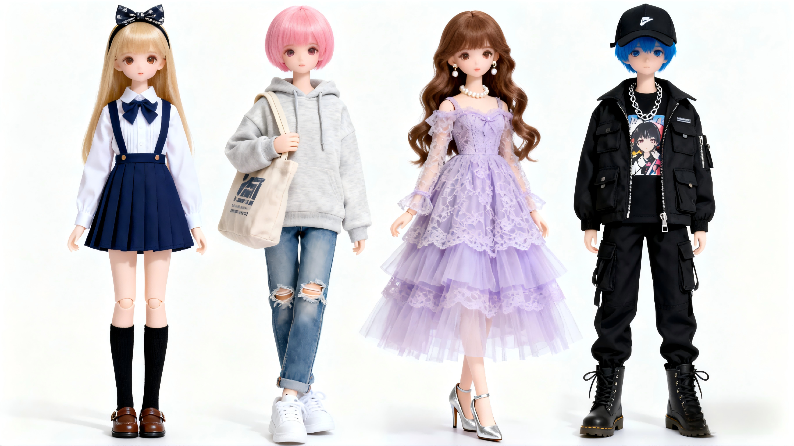 Beginner trying different outfits on BJD to learn fit and proportion