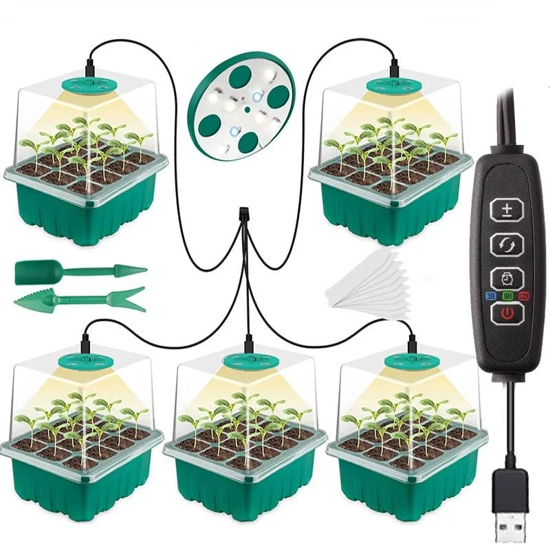 Household Nursery Plant Seed Starter Tray With Grow Light