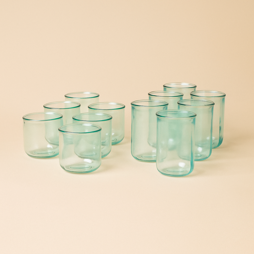 Pack Of 12 Glass Potomac Double Old Fashioned Assorted Tumbler Set