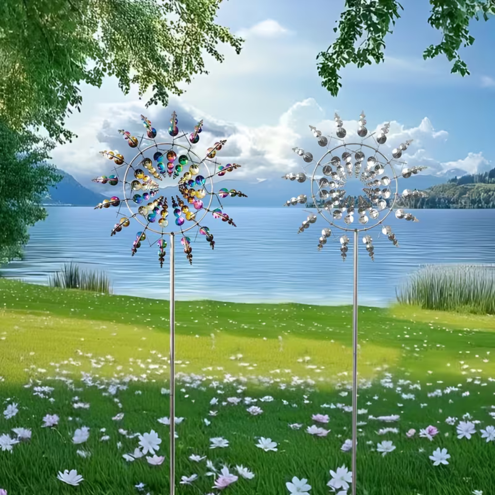 3D Metal Windmill Outdoor Decor