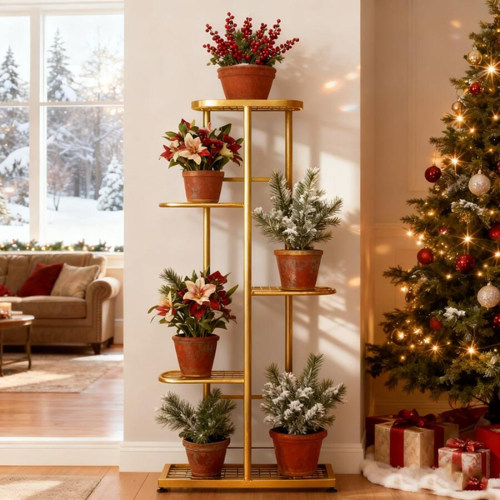 Multi Tier Flower Pot Display Stand For Living Room Decor