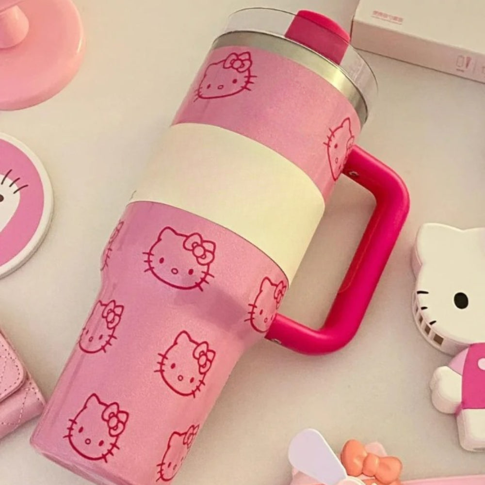 Kitty Printed Quencher Tumbler-Viral Super Shop