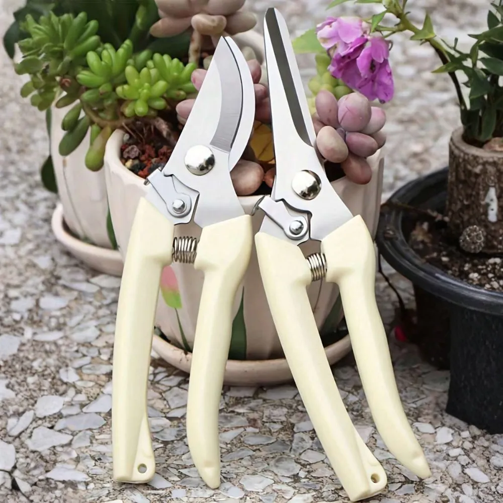 2 Piece Stainless Steel Pruning Shears With Sharp Blades For Garden And Plants