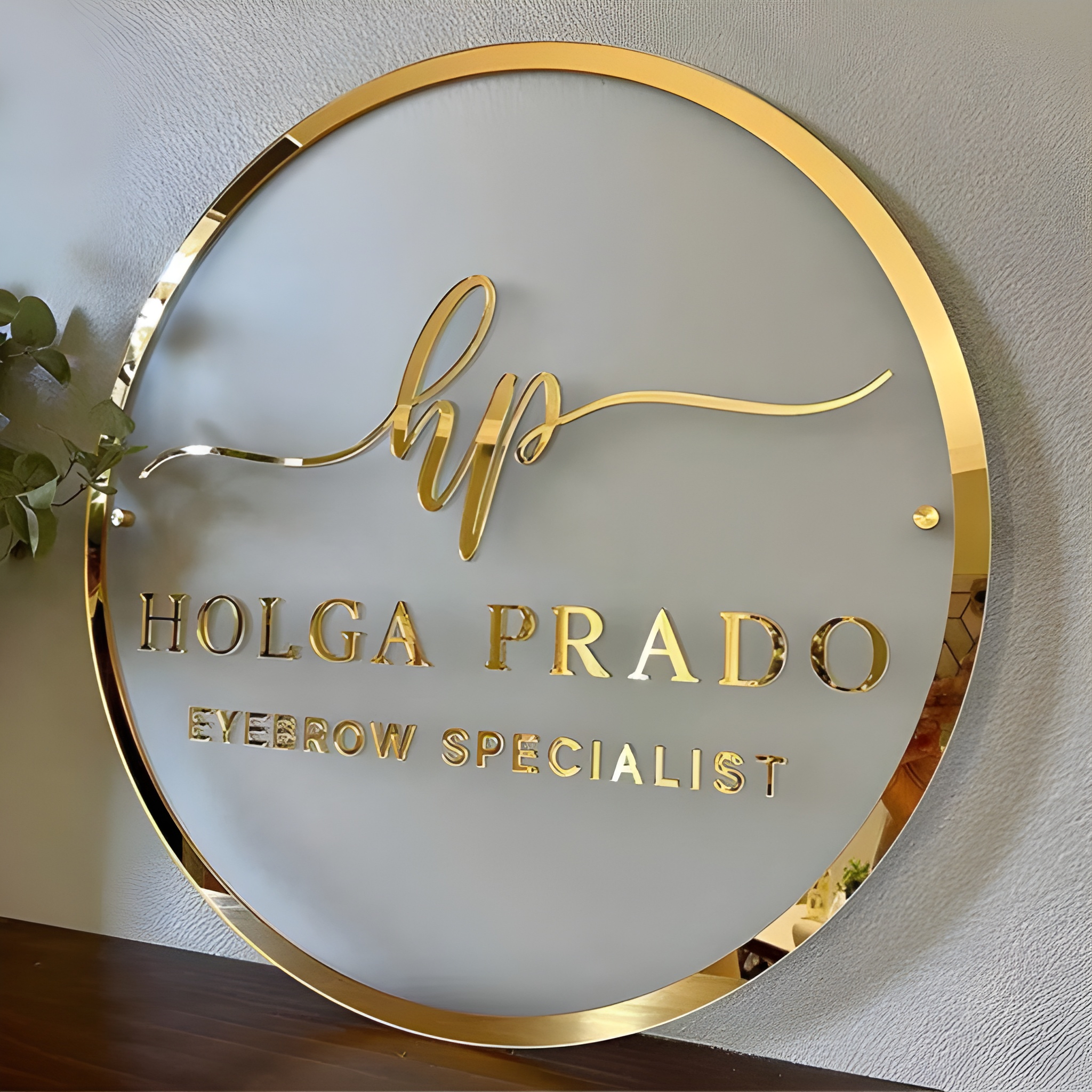 1 Piece Wall Mounted Acrylic Sign With Custom Logo And Text