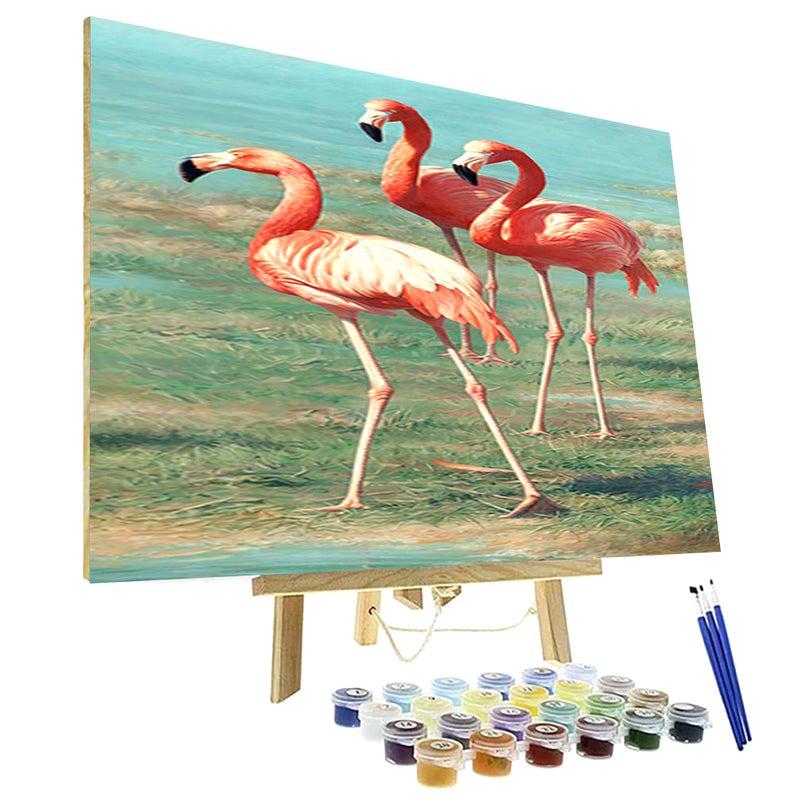 Paint By Numbers Kit - Flamingos-Viral Super Shop