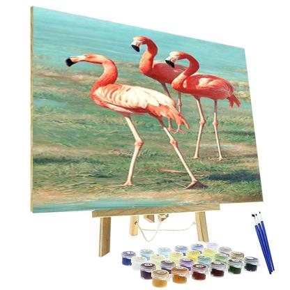 Paint By Numbers Kit - Flamingos-Viral Super Shop