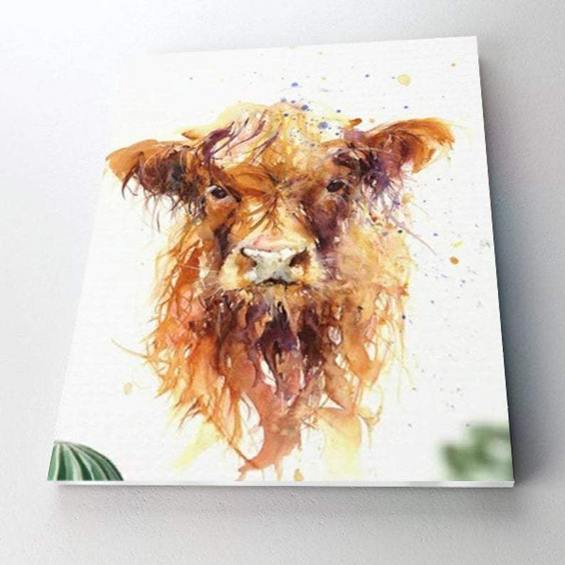 Paint By Numbers Kit - Highland Baby Cow-Viral Super Shop