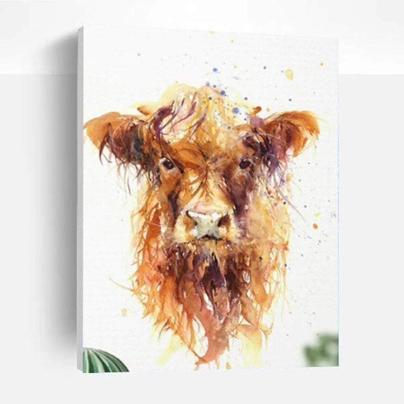 Paint By Numbers Kit - Highland Baby Cow-Viral Super Shop