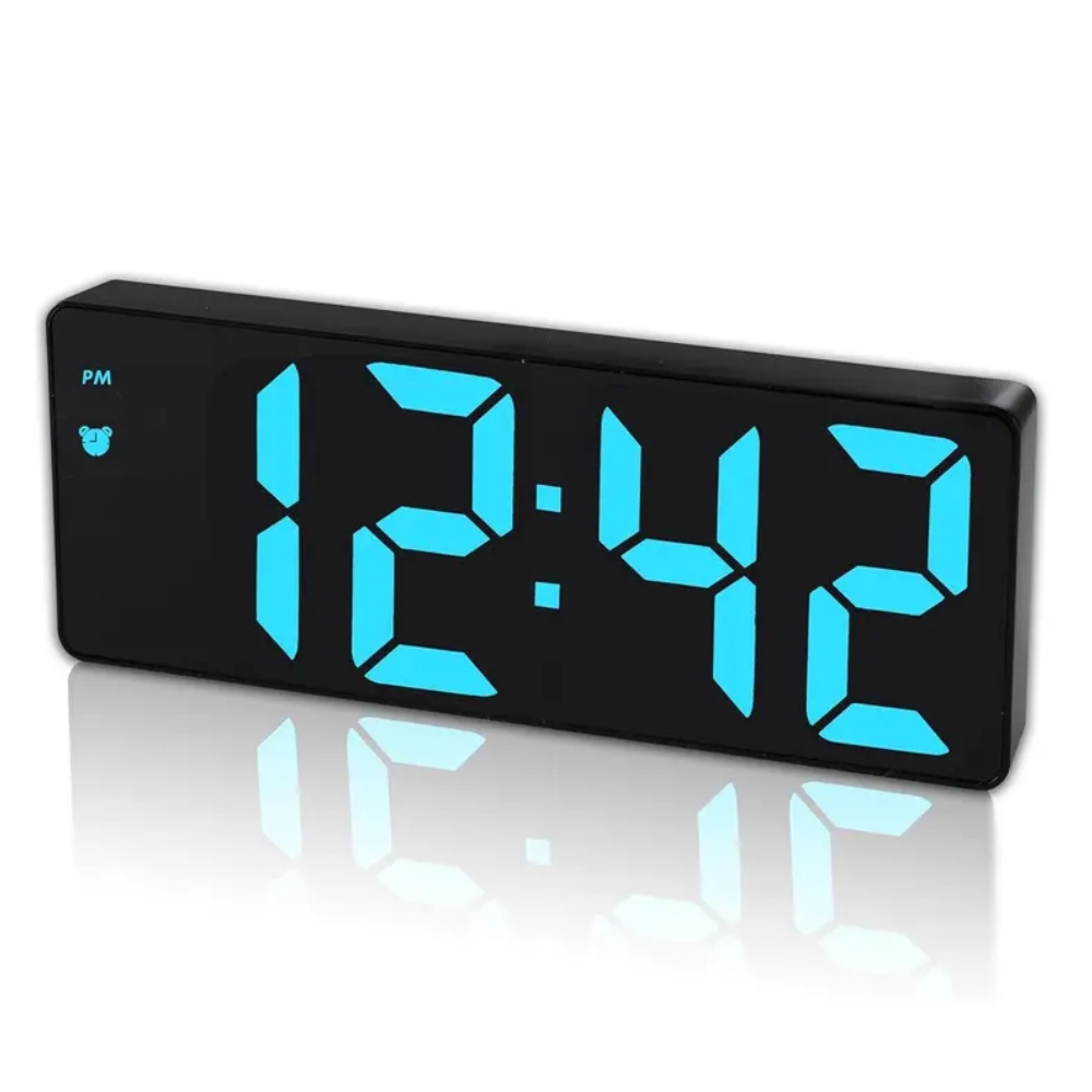 Mini Size Mirror LED Clock Simplicity Colorful Alarm Clocks Ultra Portable Travel Bedroom Bedside Clock