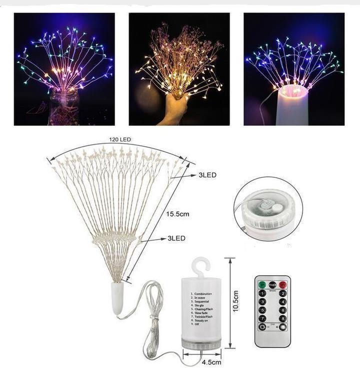 LED Starburst Lights with Remote, 8 Modes & Waterproof-Viral Super Shop