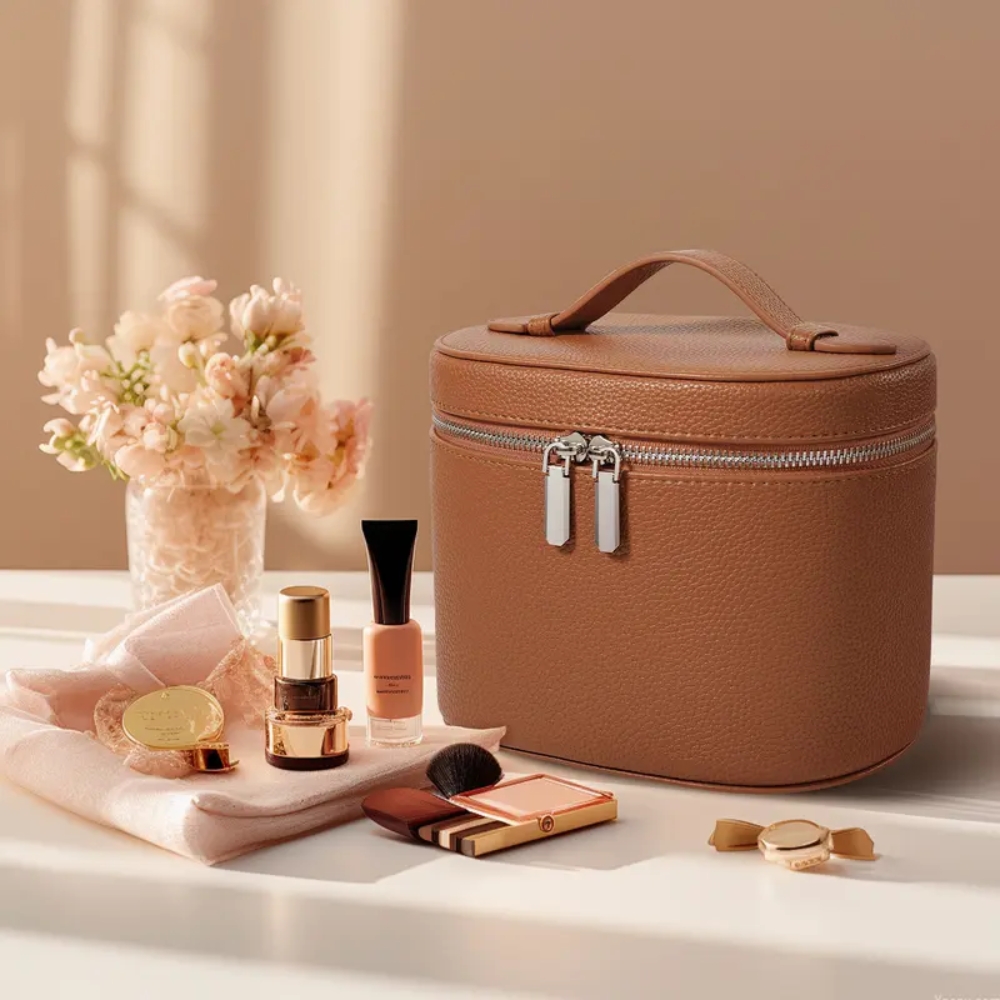 Makeup Organizer Bag with Removable Divider Travel Toiletry Cosmetic Case for Women