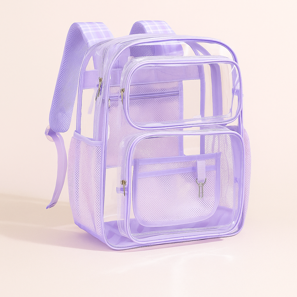 17 Inch Large Heavy Duty Clear Bookbag Backpack For School