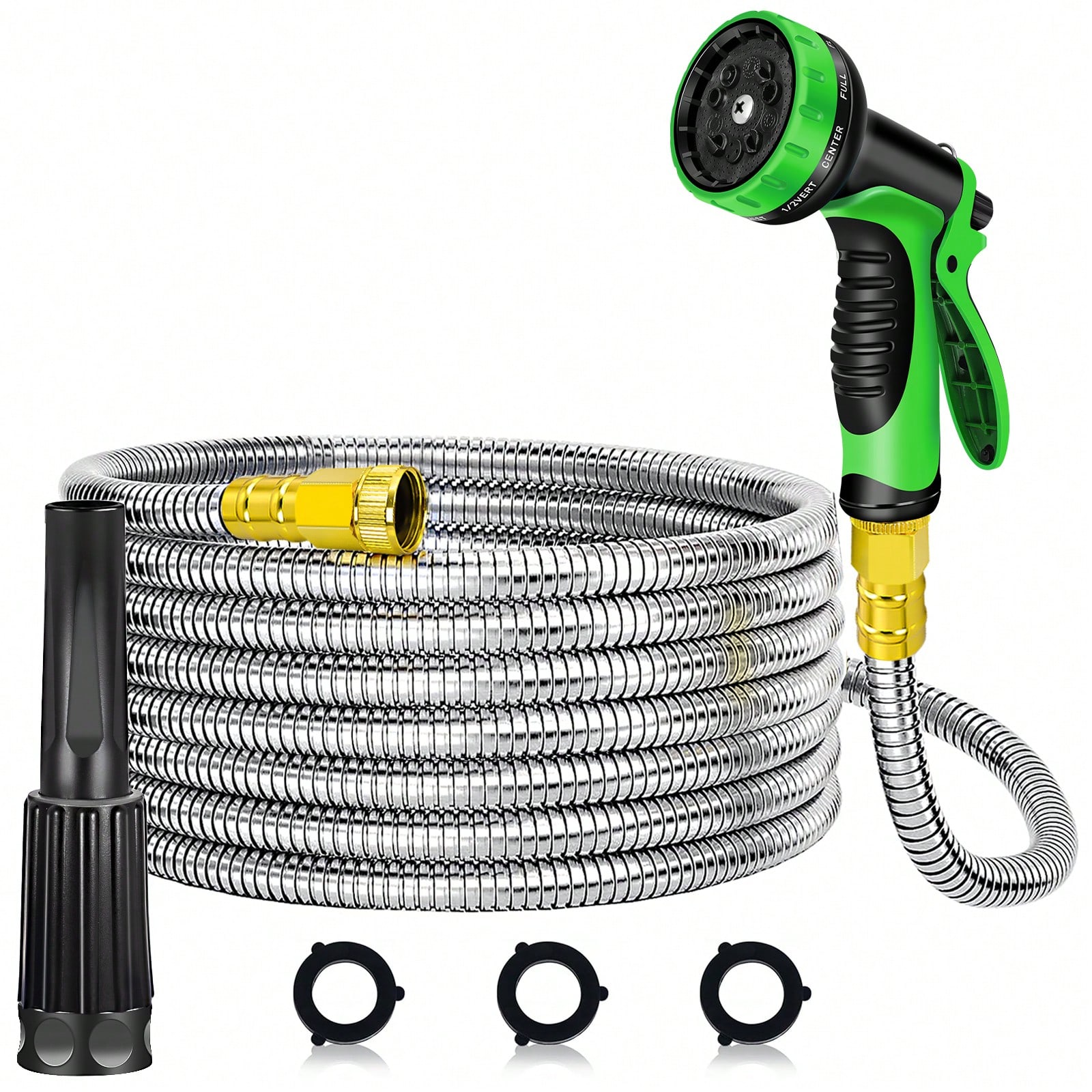 Lightweight Stainless Steel Garden Hose With Multifunction Nozzle And Sprayer 