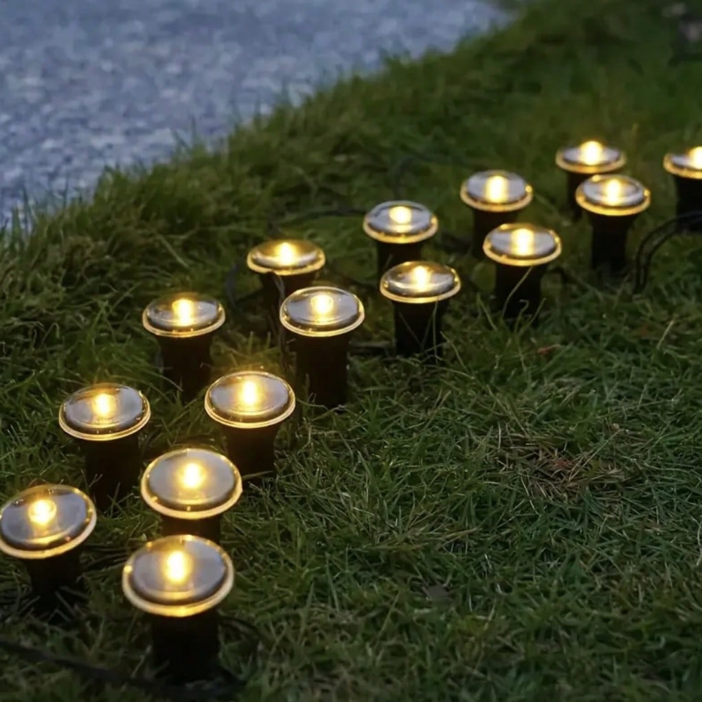 30Pcs Solar LED Pathway Lights Outdoor