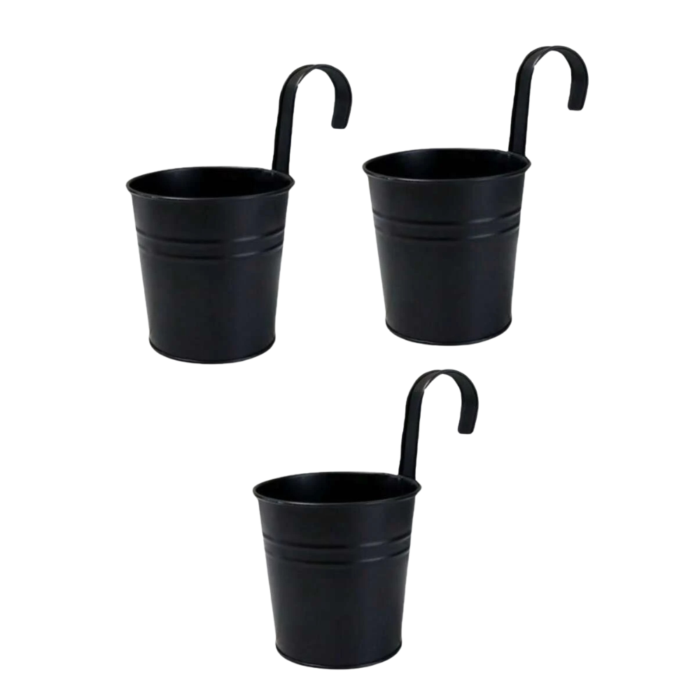 Classic Metal Flower Buckets Set For Garden Vase And Decor Use