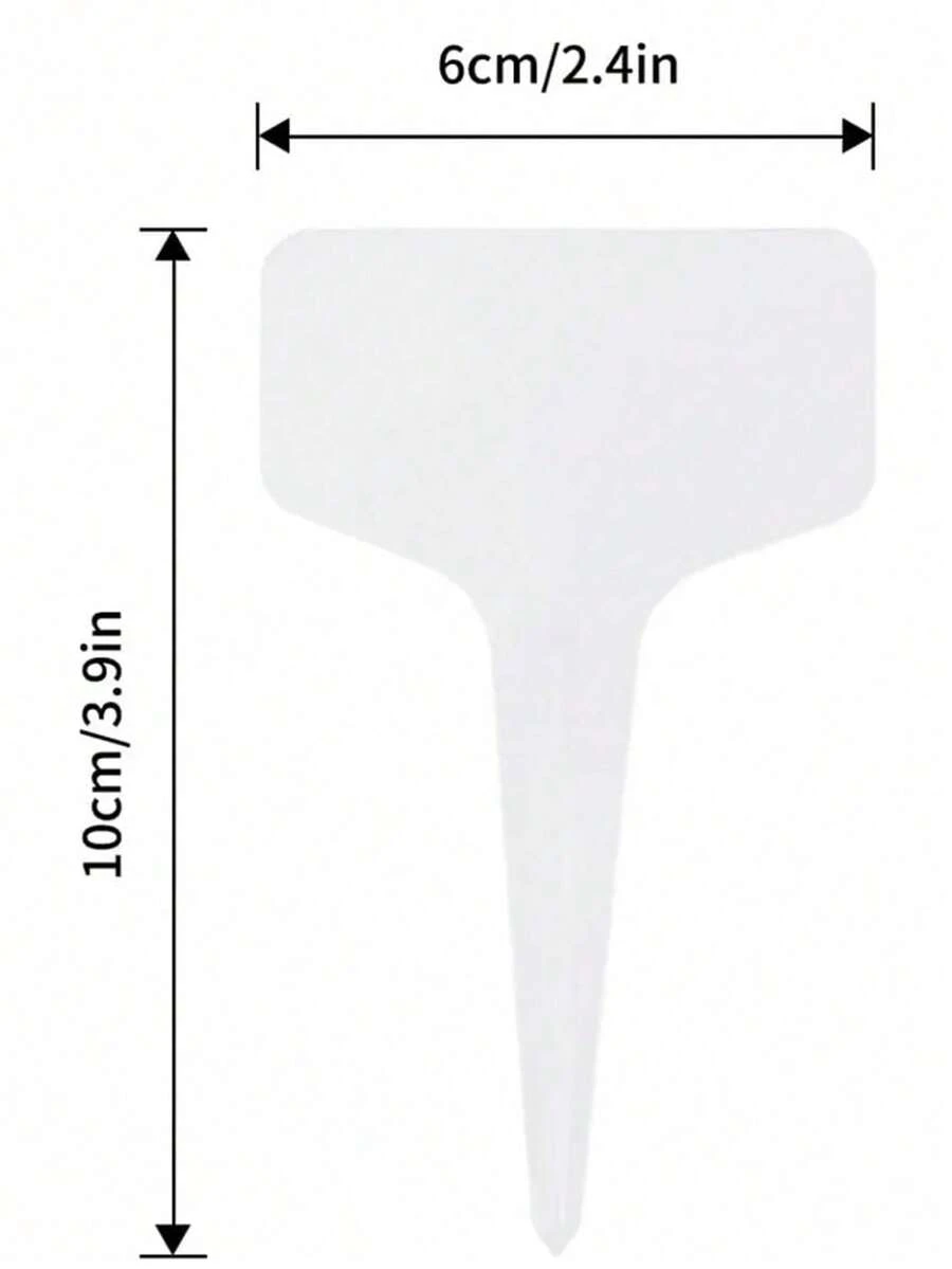 50pcs White T-Shape Plant Labels, Garden Plant Markers, Waterproof Outdoor Garden Plant Signage For Potted Plants - White - View 2