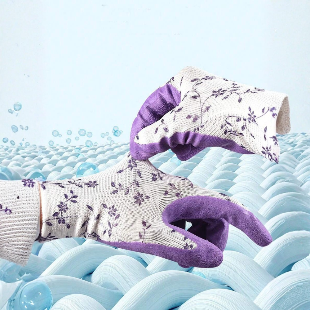 Waterproof Wear Resistant Nitrile Gardening Gloves Anti Puncture Cut Resistant