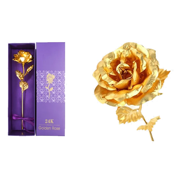 24K Gold Dipped Real Rose with Gift Box-Viral Super Shop