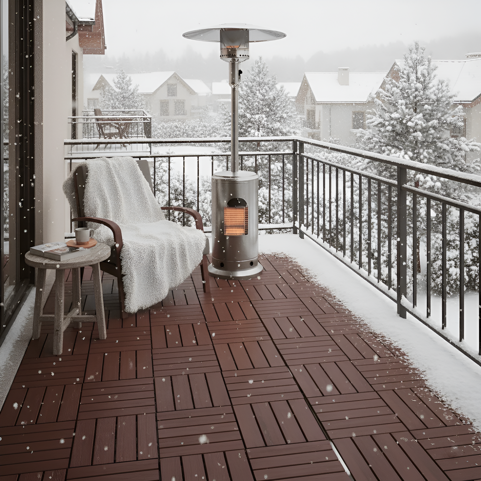 44 Pieces Of Square Waterproof Deck Tiles For Patio