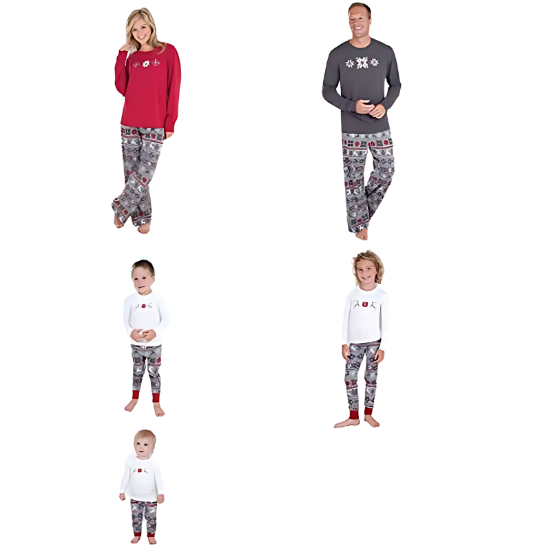Festive Nordic Family Print Pajamas Sets-Viral Super Shop