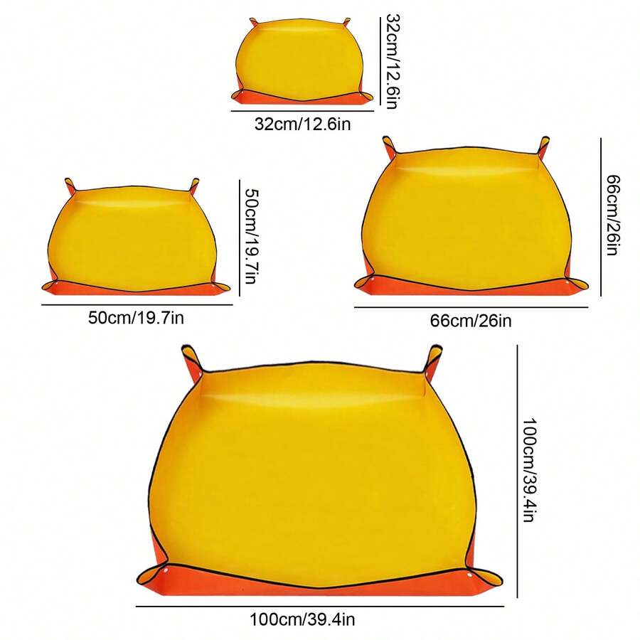 1pc Waterproof Gardening Mat, Suitable For Flower & Succulent Plant Transplanting And Soil-Upturn - Yellow - View 5