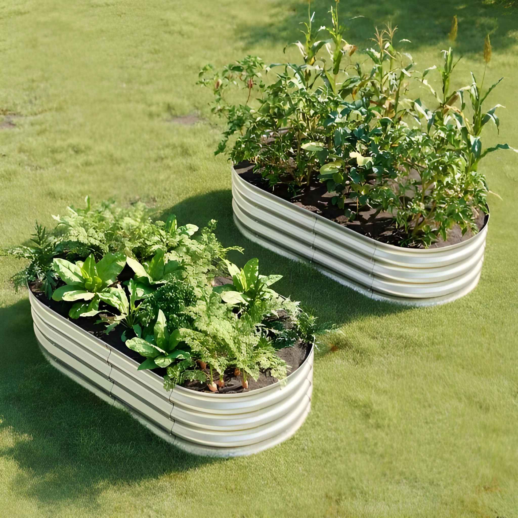 2PC Oval Metal Raised Garden Bed