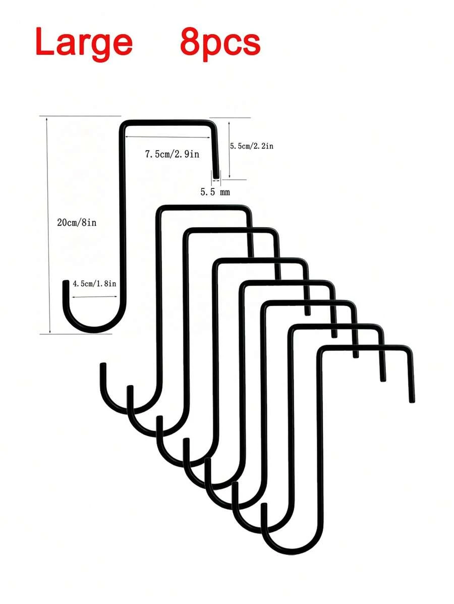 Black Sturdy Curved Multi-Purpose Hook, Rust-Resistant Iron Wall Hook Suitable For Hanging Wind Chimes, Wall-Mounted Plants, Large Outdoor Planters And Plant Stands, Suitable For 4th Of July Decor, Gardening Supplies, Patio Furniture, Patio Decor, Wall-Mounted Planters - Hook a - View 15