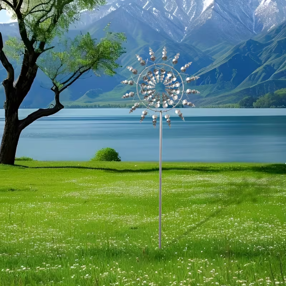 3D Metal Windmill Outdoor Decor