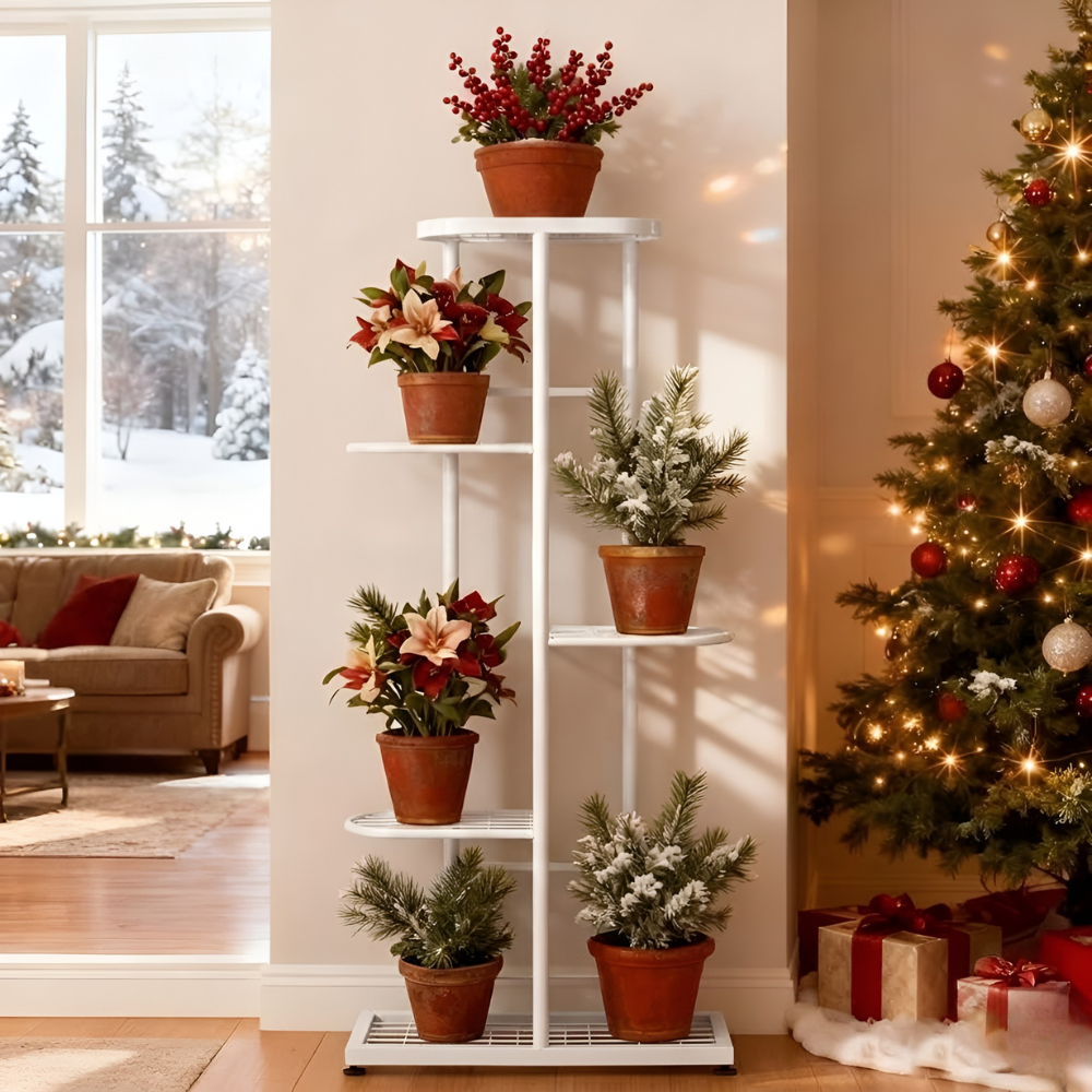 Multi Tier Flower Pot Display Stand For Living Room Decor