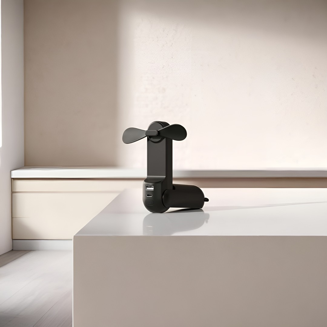 3 IN 1 USB Rechargeable Portable Fan With Power Bank