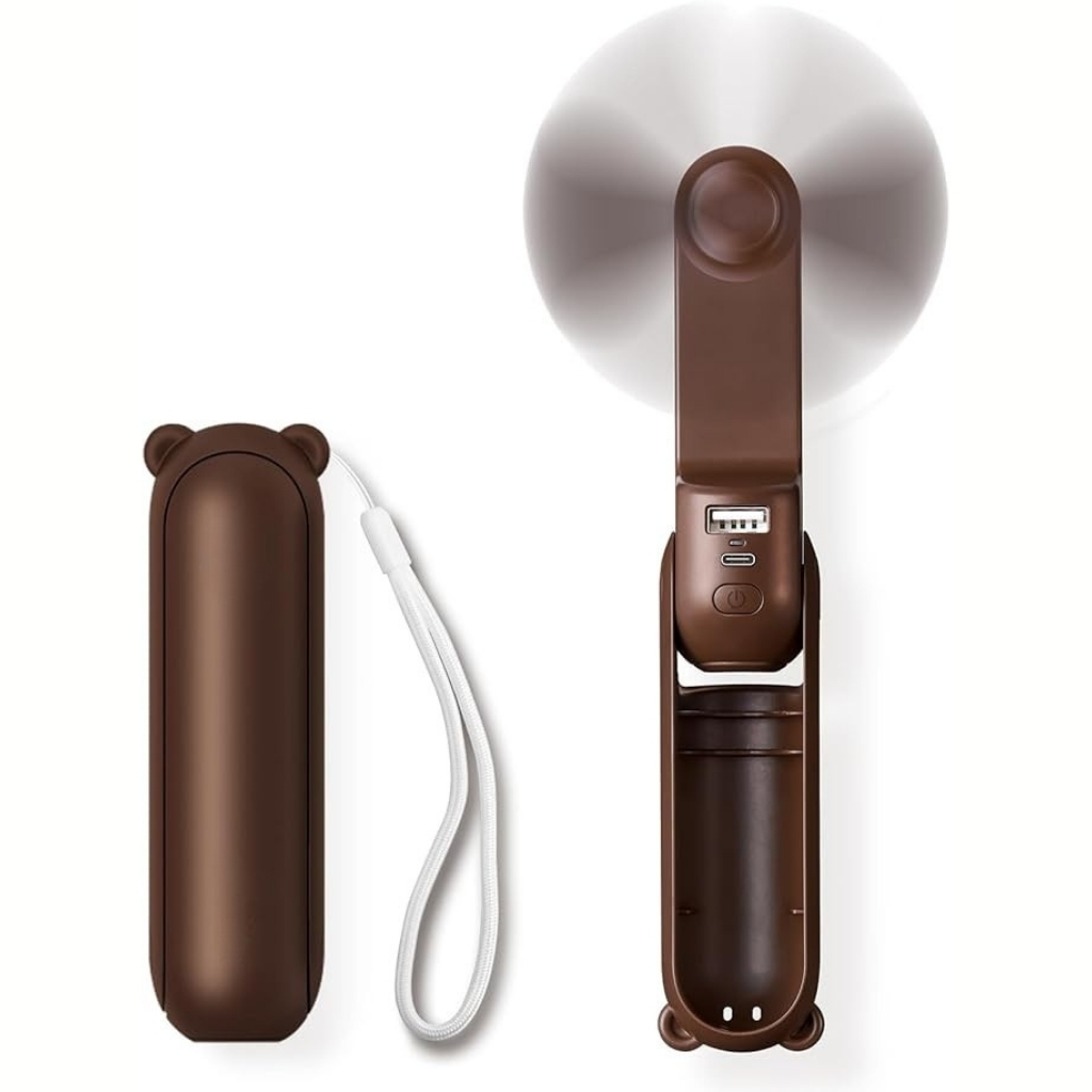 3 IN 1 USB Rechargeable Portable Fan With Power Bank