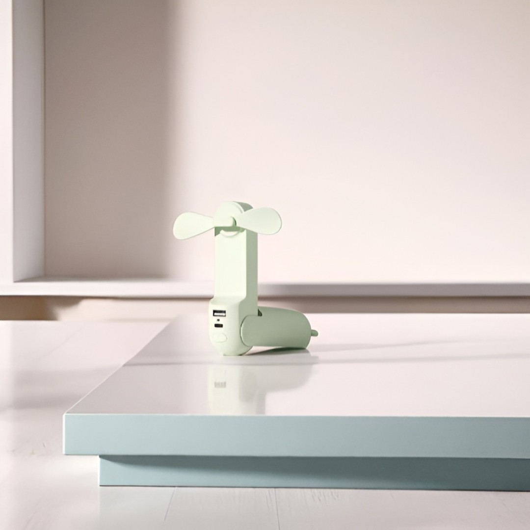 3 IN 1 USB Rechargeable Portable Fan With Power Bank