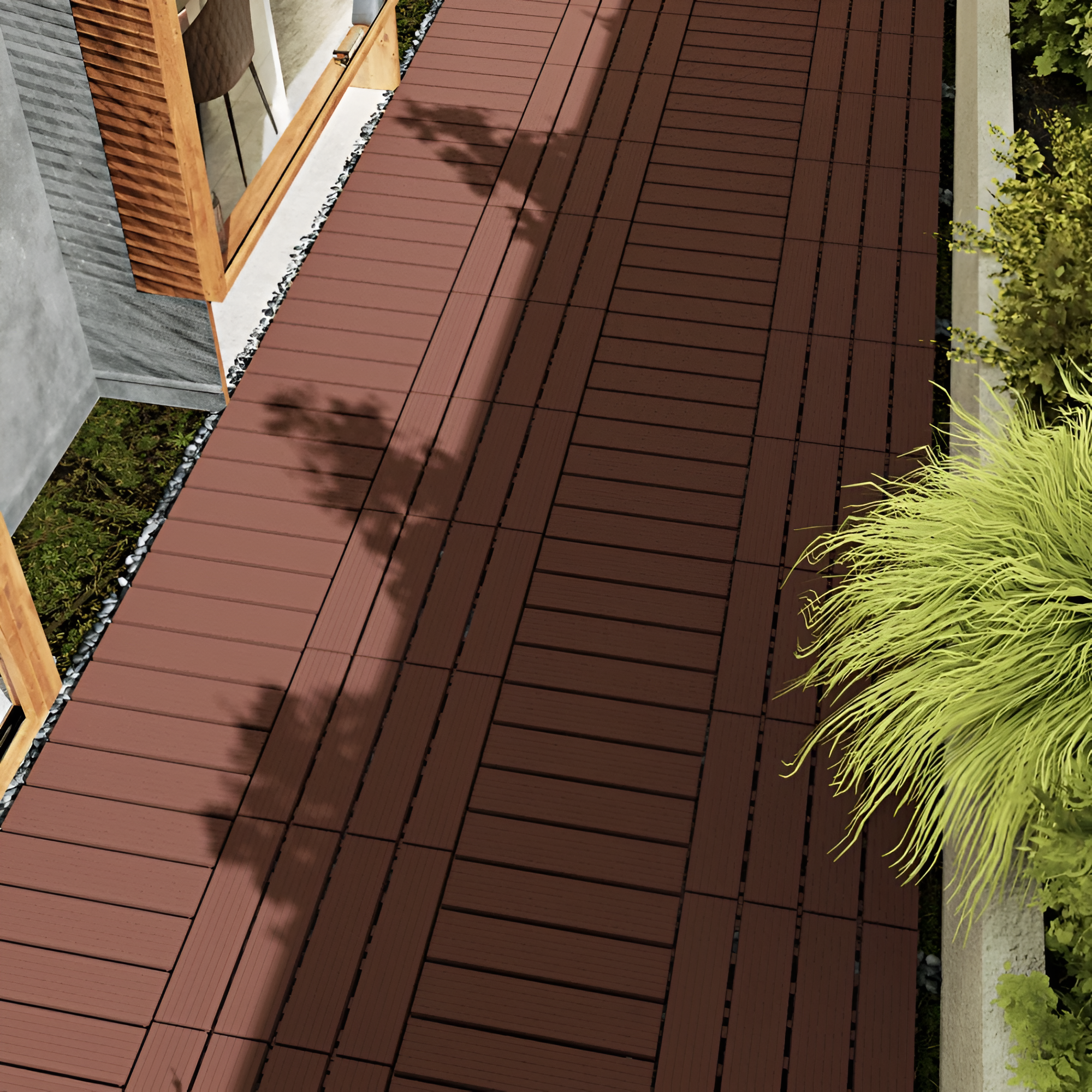 44 Pieces Of Square Waterproof Deck Tiles For Patio