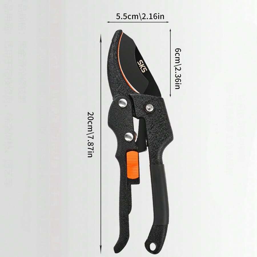 1pc Heavy Duty Pruning Shears, Handheld Pruner, Gardening Scissors, Suitable For Gardening Tools - Black Buckle - View 11