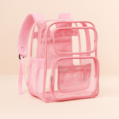17 Inch Large Heavy Duty Clear Bookbag Backpack For School