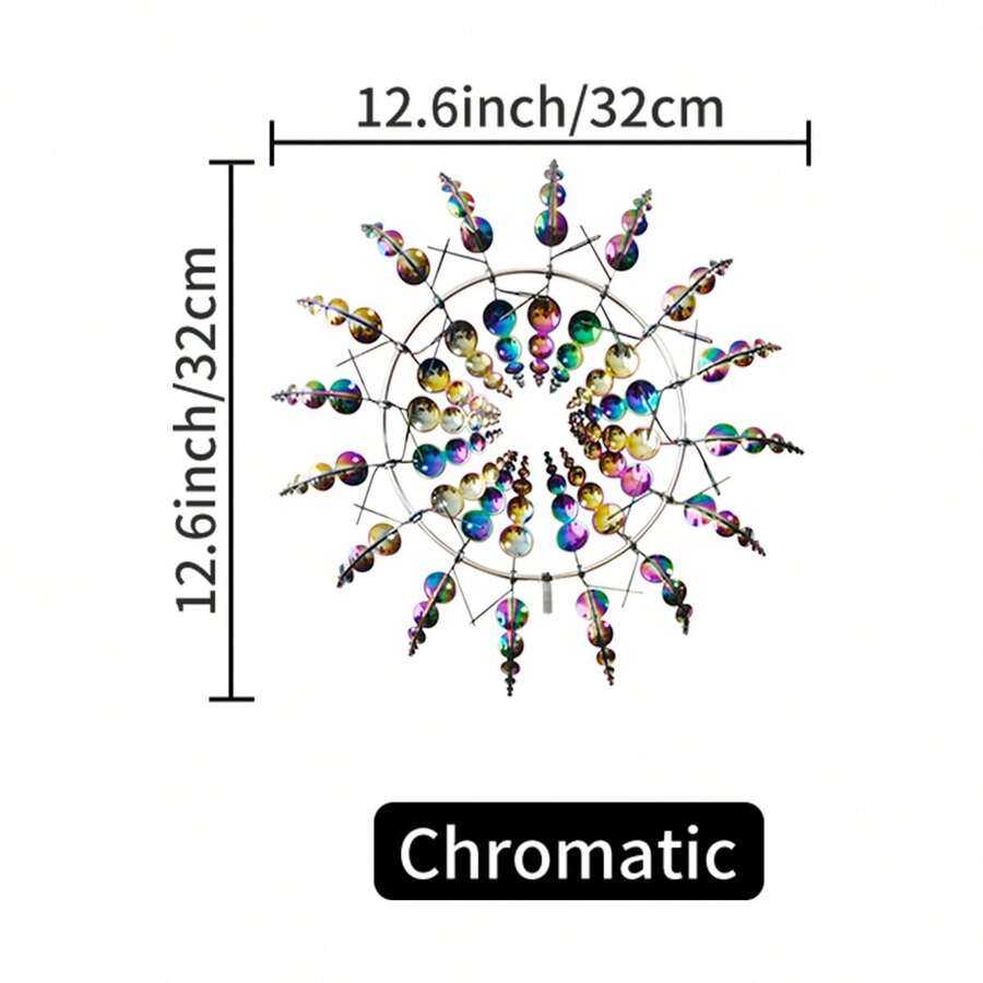 3D Metal Windmill Outdoor Decor, Stainless Steel Multi-Color Yard Decoration, Creative Garden Decor Rotating Wind Spinner, Housewarming Gift - Multicolor - View 8