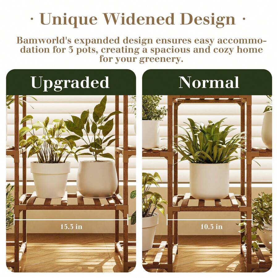 Plant Stand Indoor Hanging Plant Shelf Outdoor Large Plant Rack For Multiple Plants Boho Home Decor Plant Gift For Mom Woman - Brown - View 6