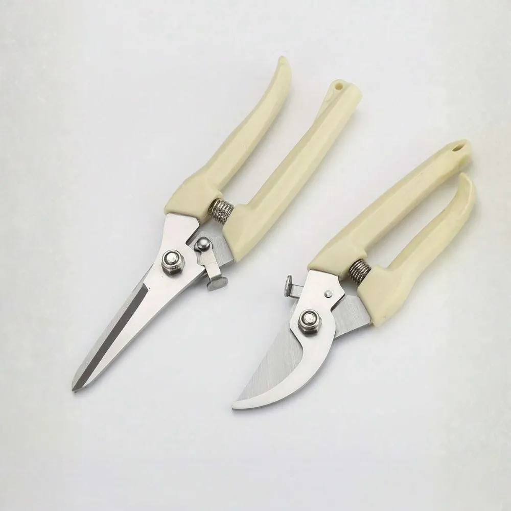 2 Piece Stainless Steel Pruning Shears With Sharp Blades For Garden And Plants