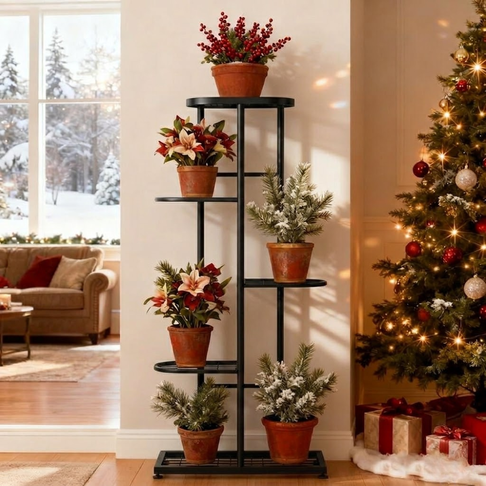 Multi Tier Flower Pot Display Stand For Living Room Decor