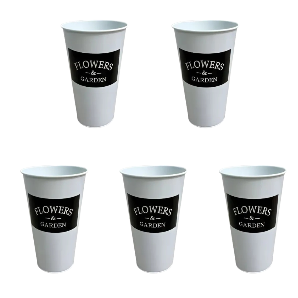 Classic Metal Flower Buckets Set For Garden Vase And Decor Use