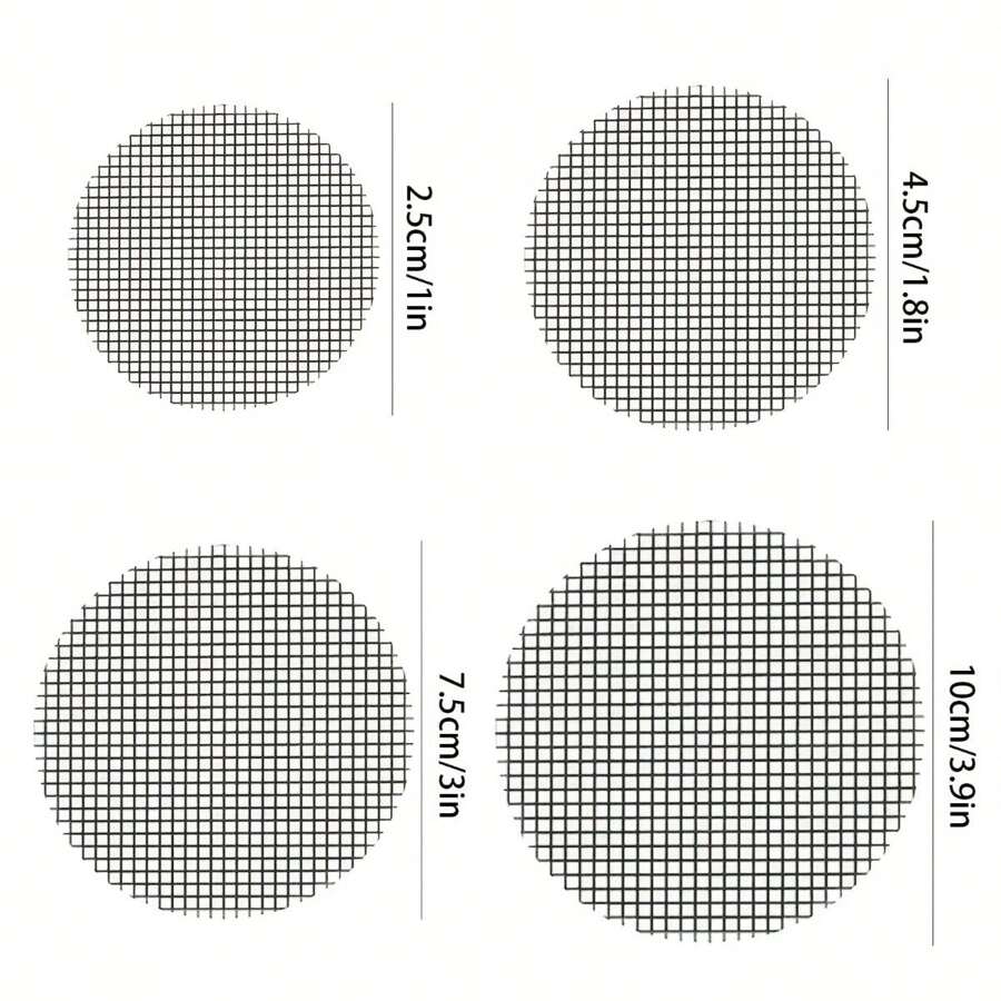 50pcs Flower Pot Hole Mesh Pad, Round Drainage Hole Screens Prevent Soil Loss Anti, Plant Drainage Screens Gasket, Bonsai Pot Bottom Grid Mat Mesh, Gardening Supplies - Black - View 4