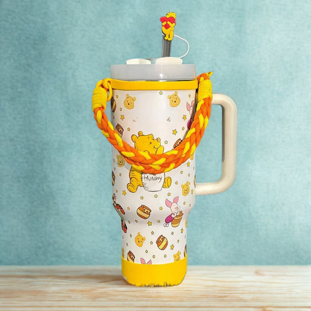 40oz Stainless Steel Tumbler with Straw Design Insulated Travel Mug with Lid