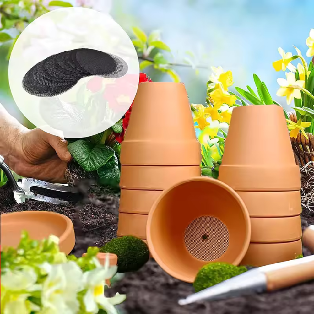 50 Piece Round Flower Pot Hole Mesh Pad To Prevent Soil Loss