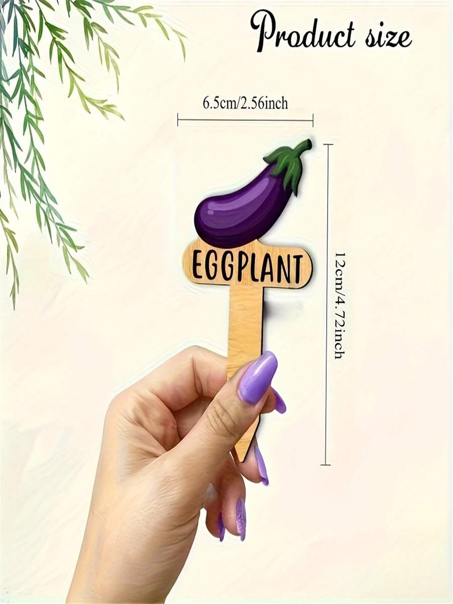 15pcs Wooden Garden Plant Labels, Minimalist Cartoon Plant Pattern, Suitable For Indoor/Outdoor Potted Plants Decoration, Reusable Markers, Essential For Gardening Enthusiasts, Holiday Gift, Home Decor - A - View 3