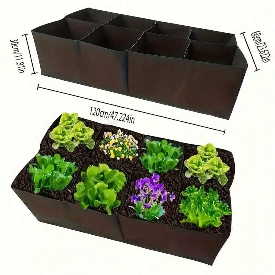 Extra-Large 4/6/8-Grid Raised Garden Bed Kit, Contemporary Style, Durable Weather-Resistant Rectangular Planter, Floor Mounted, With Indoor/Outdoor Accessory Components For Vegetables, Flowers, Ideal For New Year, Valentine's, Easter Gift - Black - View 11